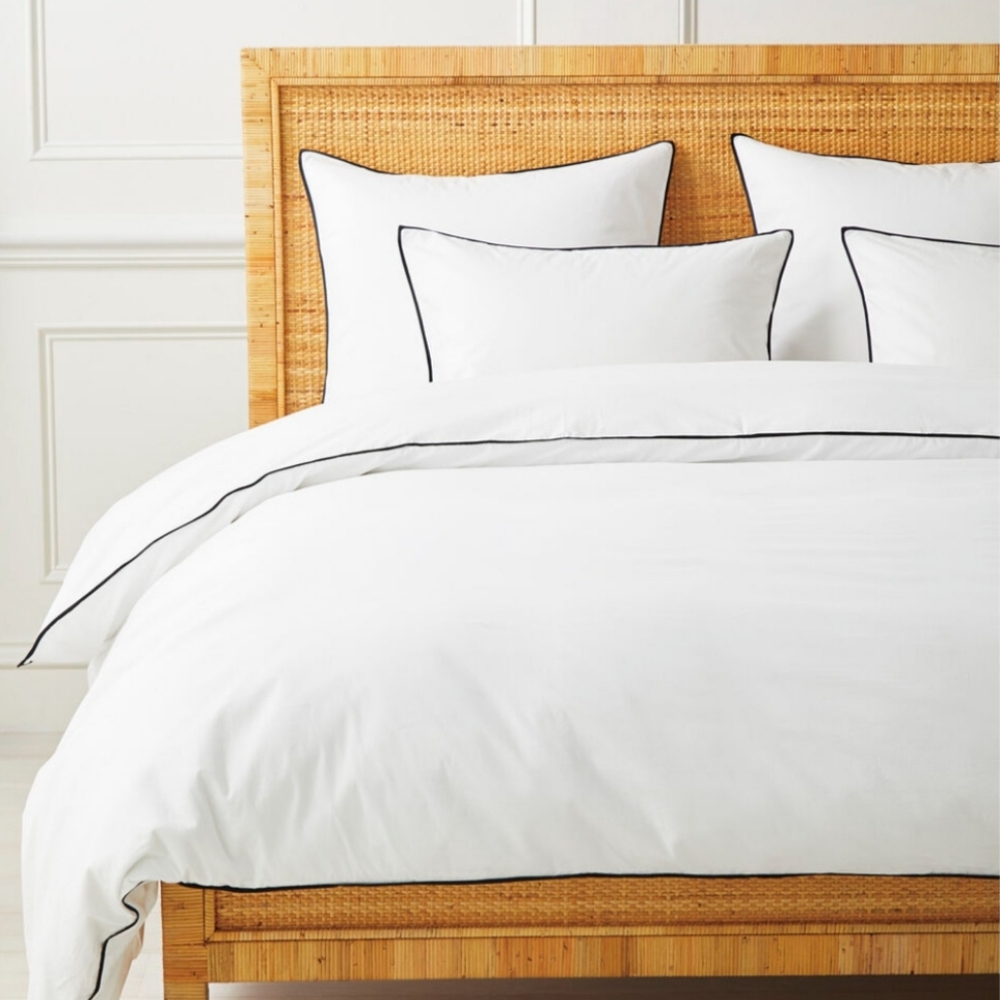 Serena & Lily Beach Club Duvet (wht w/ blk trim)